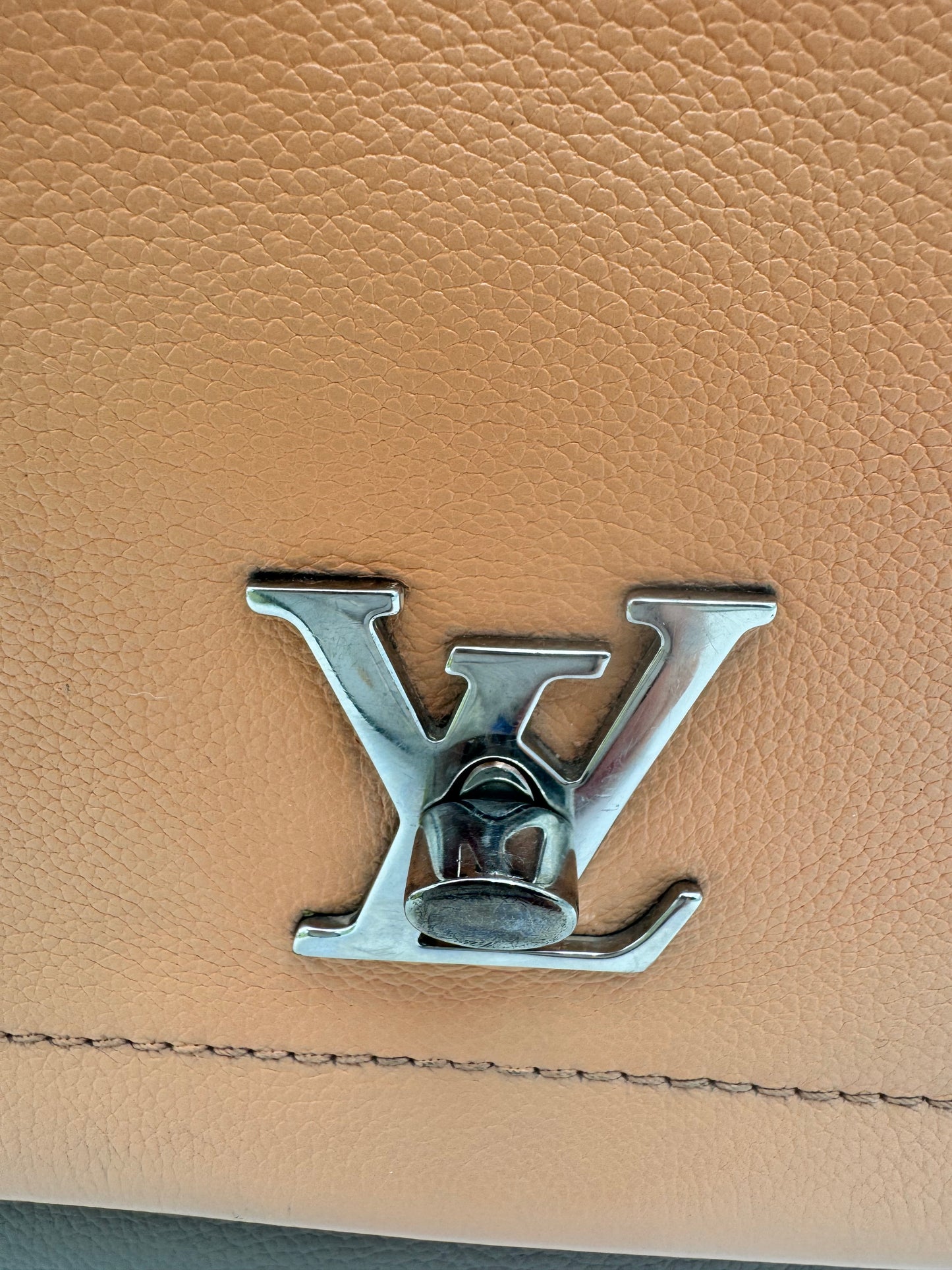 Louis Vuitton Lockme II BB – Rose Blush Taupe Two-Tone Leather Silver Hardware