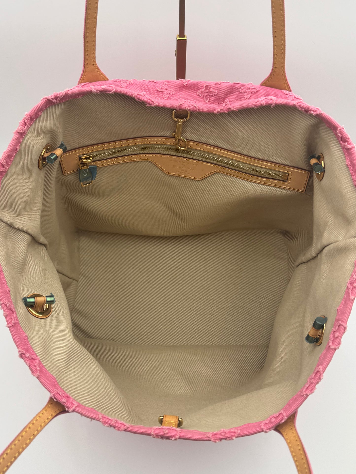 RARE Limited Edition Louis Vuitton Monogram Stone Neverfull MM Rose Pink