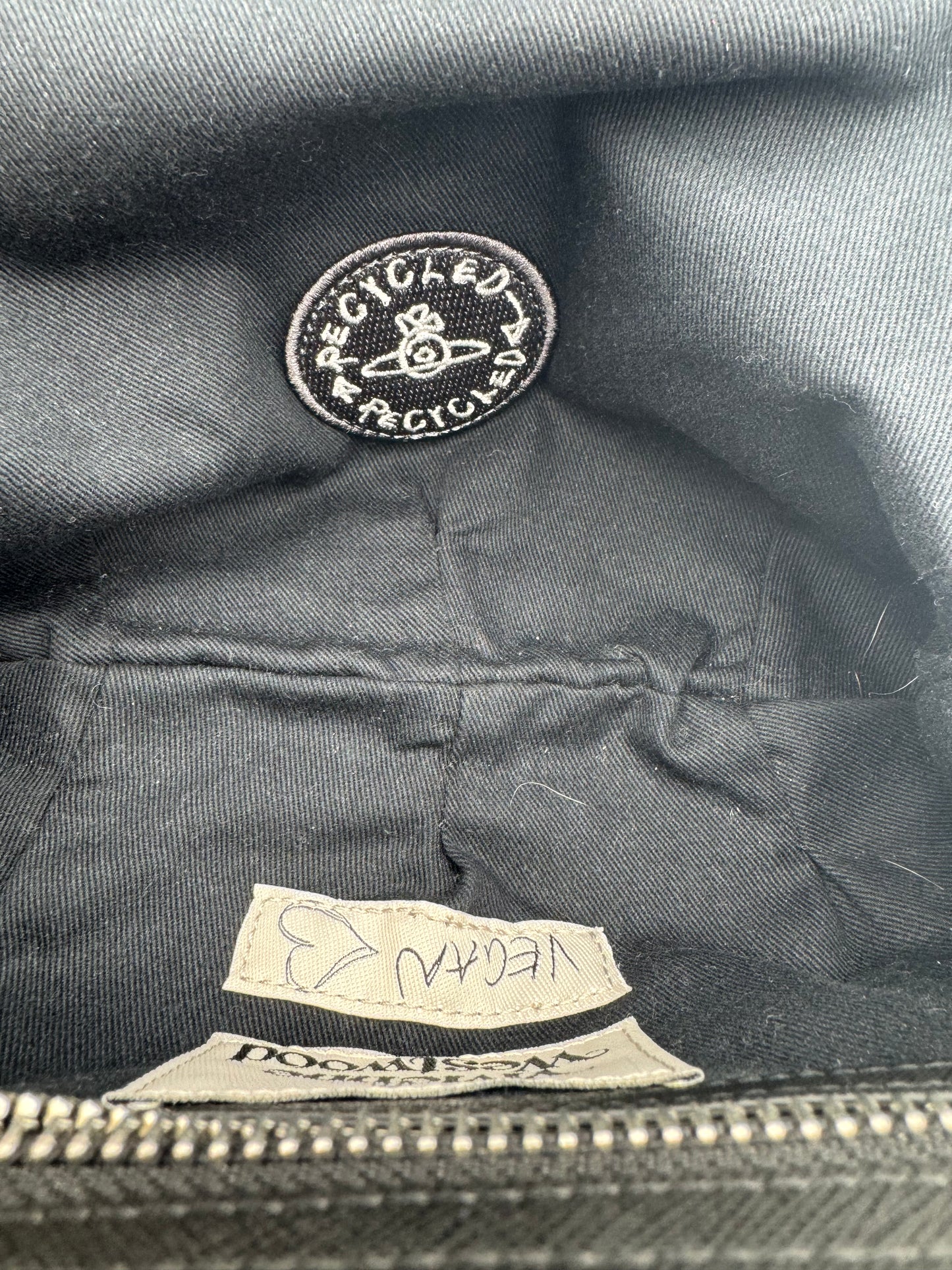 Vivienne Westwood Granny Frame Bag | Black Orb Monogram Canvas | Silver Chain | Kiss-Lock Closure
