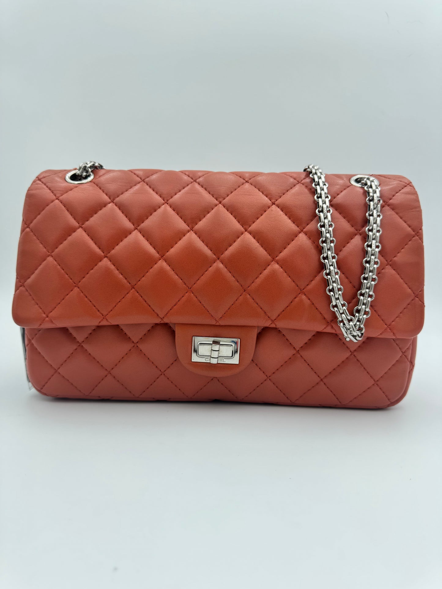 RARE Chanel 2.55 Reissue 226 Double Flap – Stunning Coral/Dark Peach!