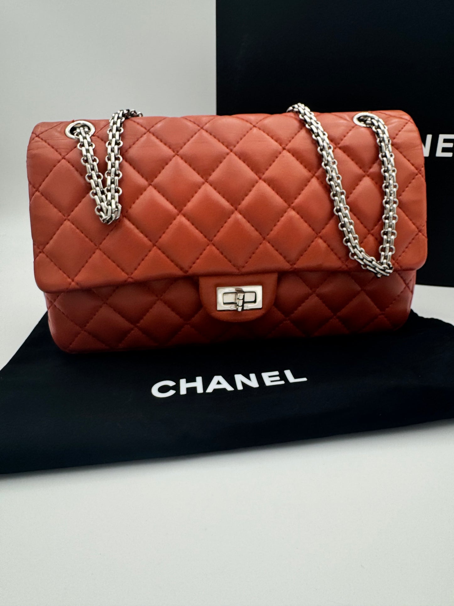 RARE Chanel 2.55 Reissue 226 Double Flap – Stunning Coral/Dark Peach!