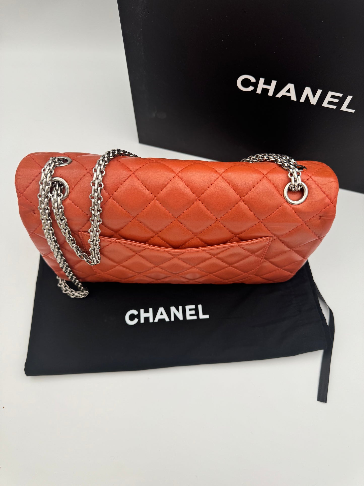 RARE Chanel 2.55 Reissue 226 Double Flap – Stunning Coral/Dark Peach!