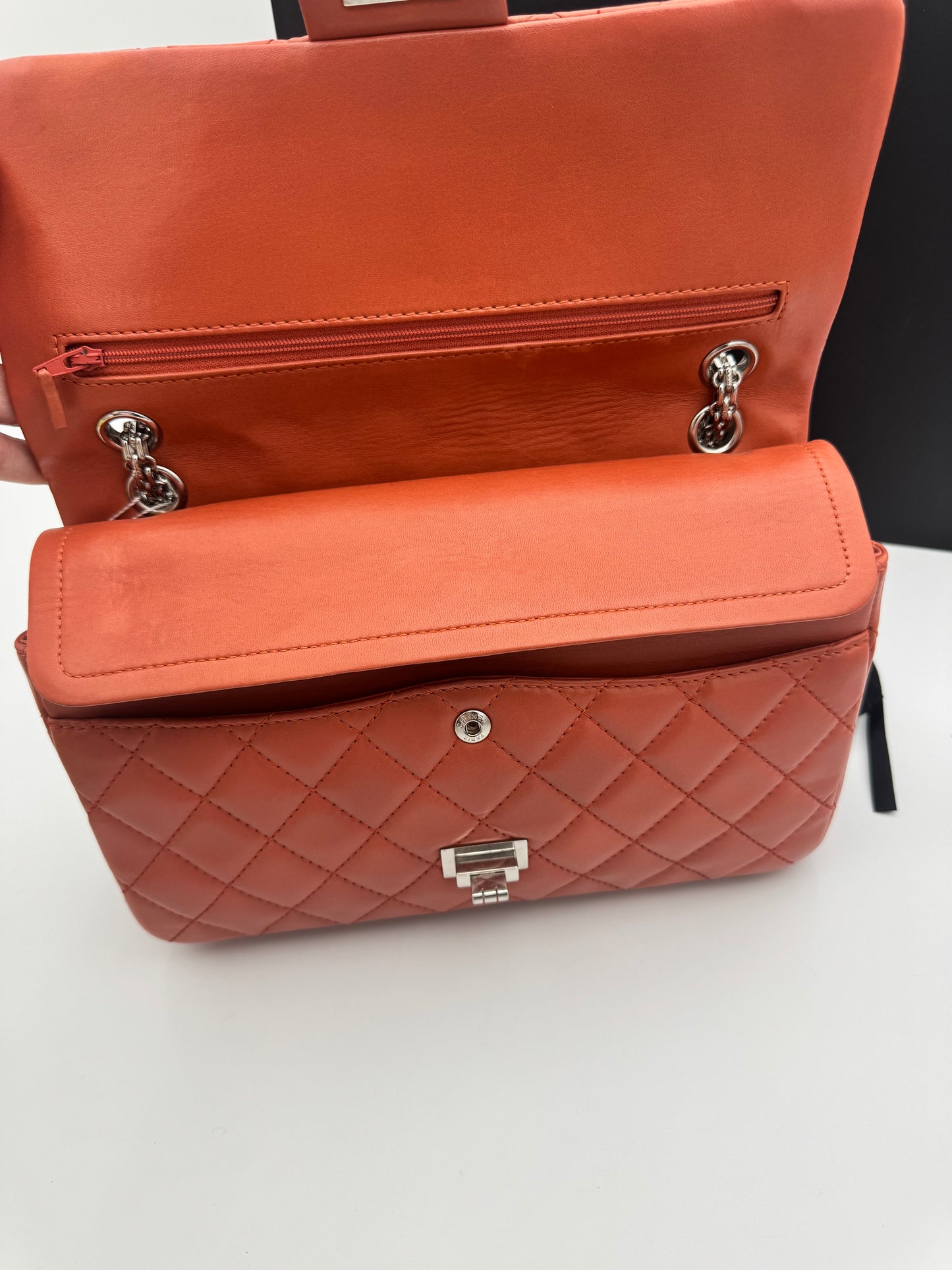 RARE Chanel 2.55 Reissue 226 Double Flap – Stunning Coral/Dark Peach!