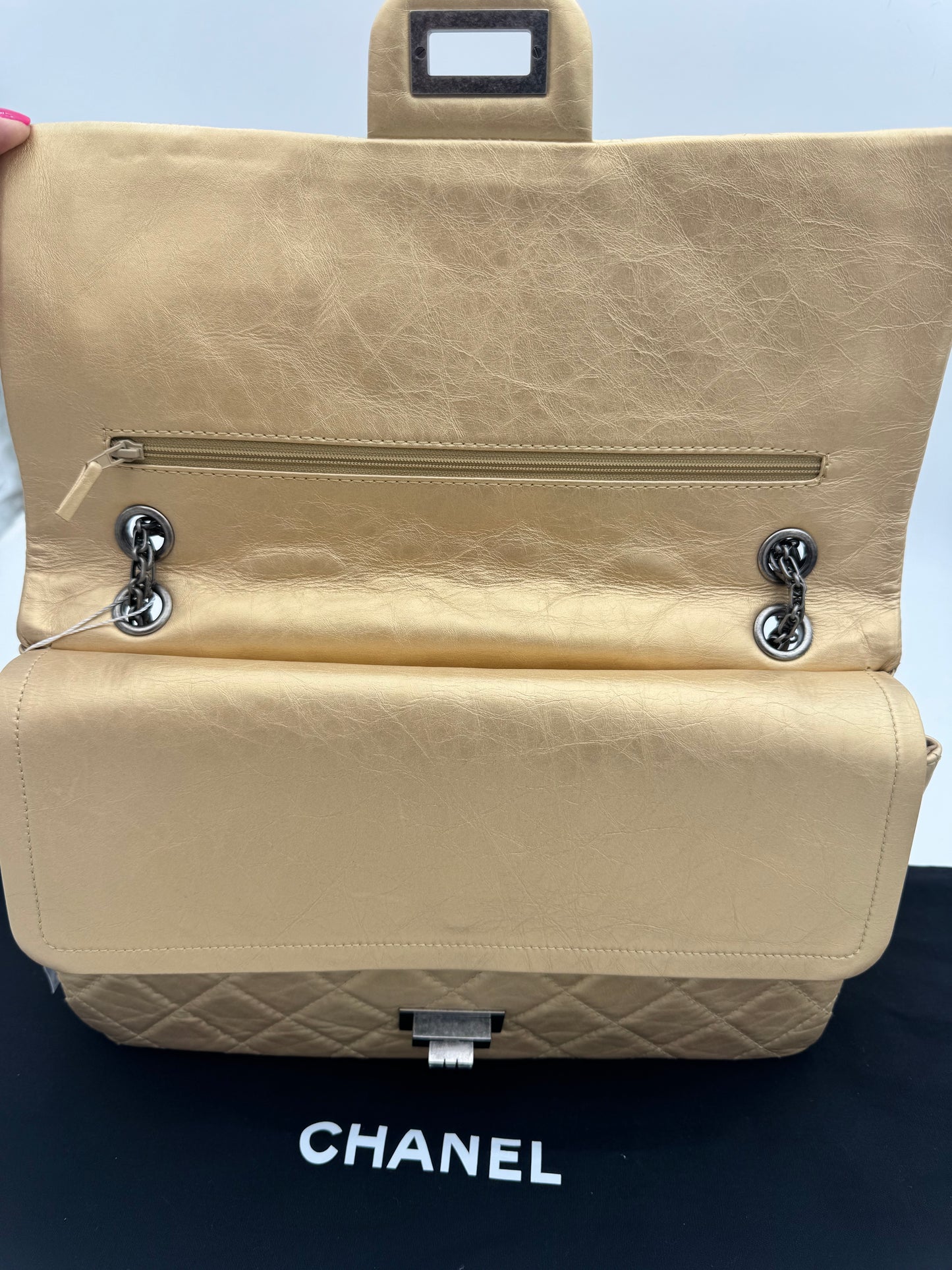 Chanel 227 Jumbo Reissue 2.55 Double Flap Metallic Gold ✨