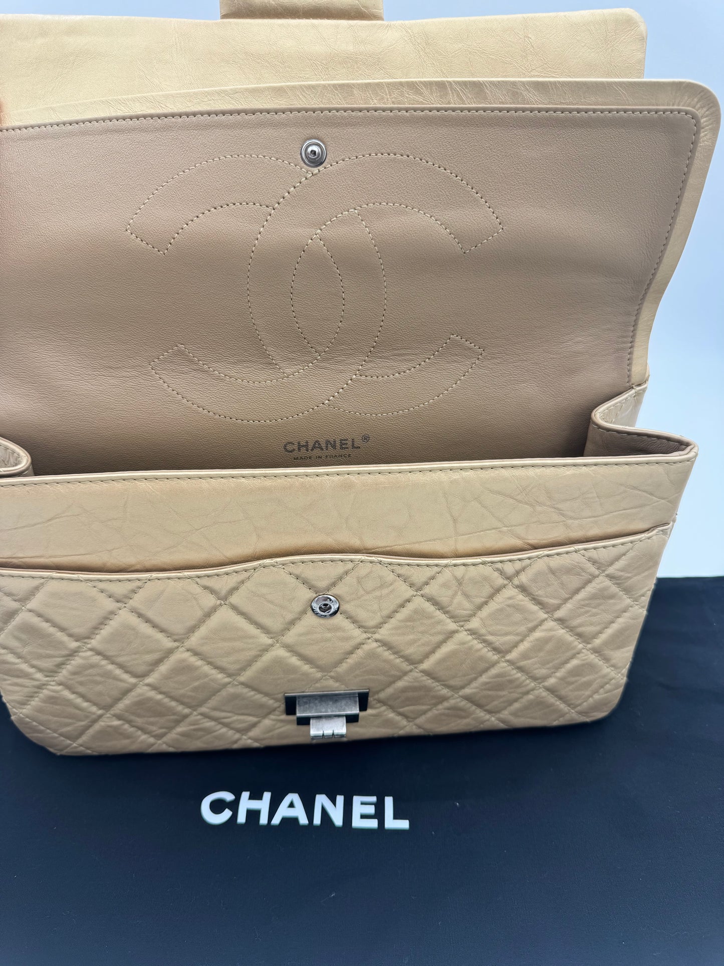 Chanel 227 Jumbo Reissue 2.55 Double Flap Metallic Gold ✨
