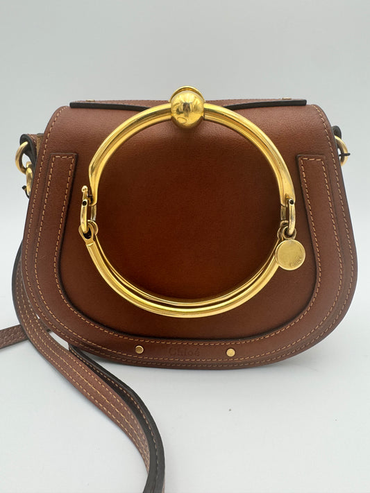 Chloé Nile Bracelet Bag Medium – Tan Caramel Leather Gold Hardware