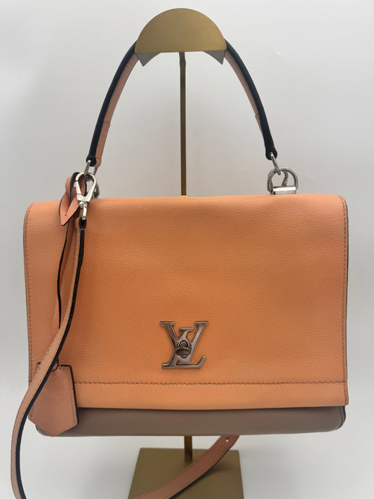 Louis Vuitton Lockme II BB – Rose Blush Taupe Two-Tone Leather Silver Hardware