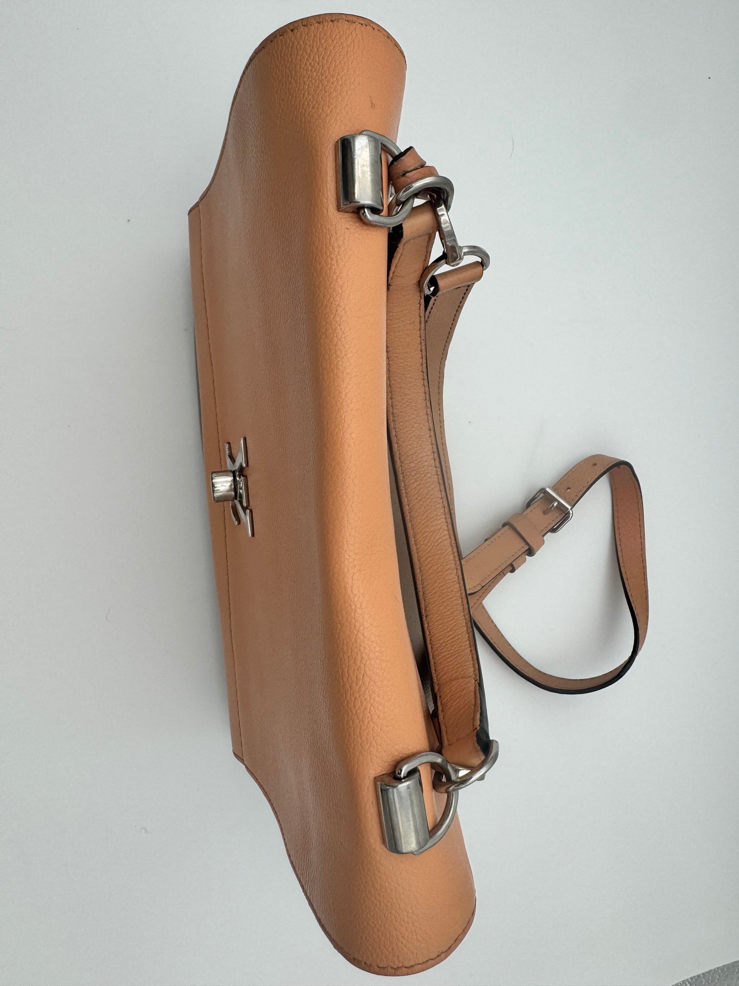 Louis Vuitton Lockme II BB – Rose Blush Taupe Two-Tone Leather Silver Hardware
