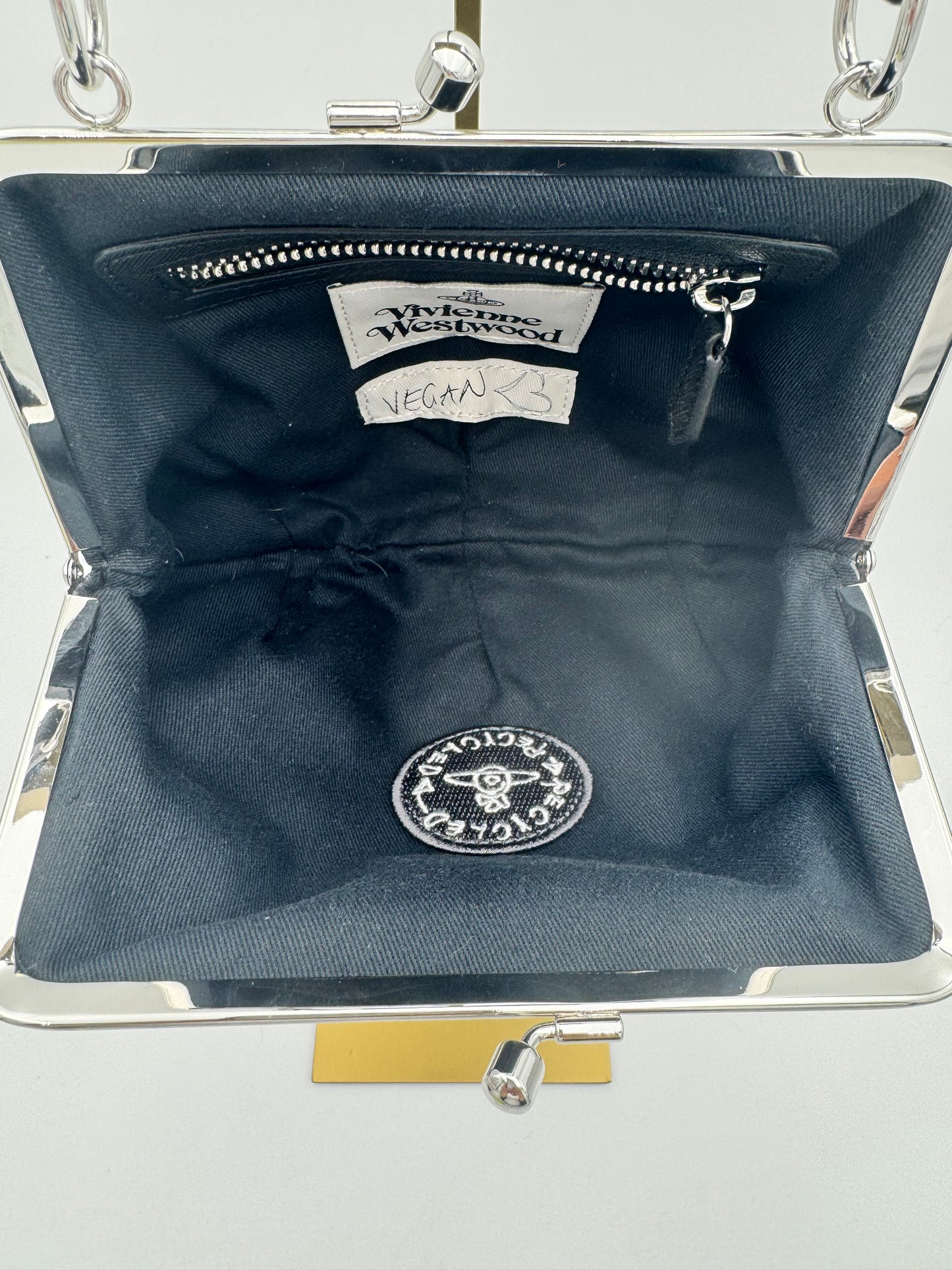 Vivienne Westwood Granny Frame Bag – Black Orb Monogram Vegan Leather