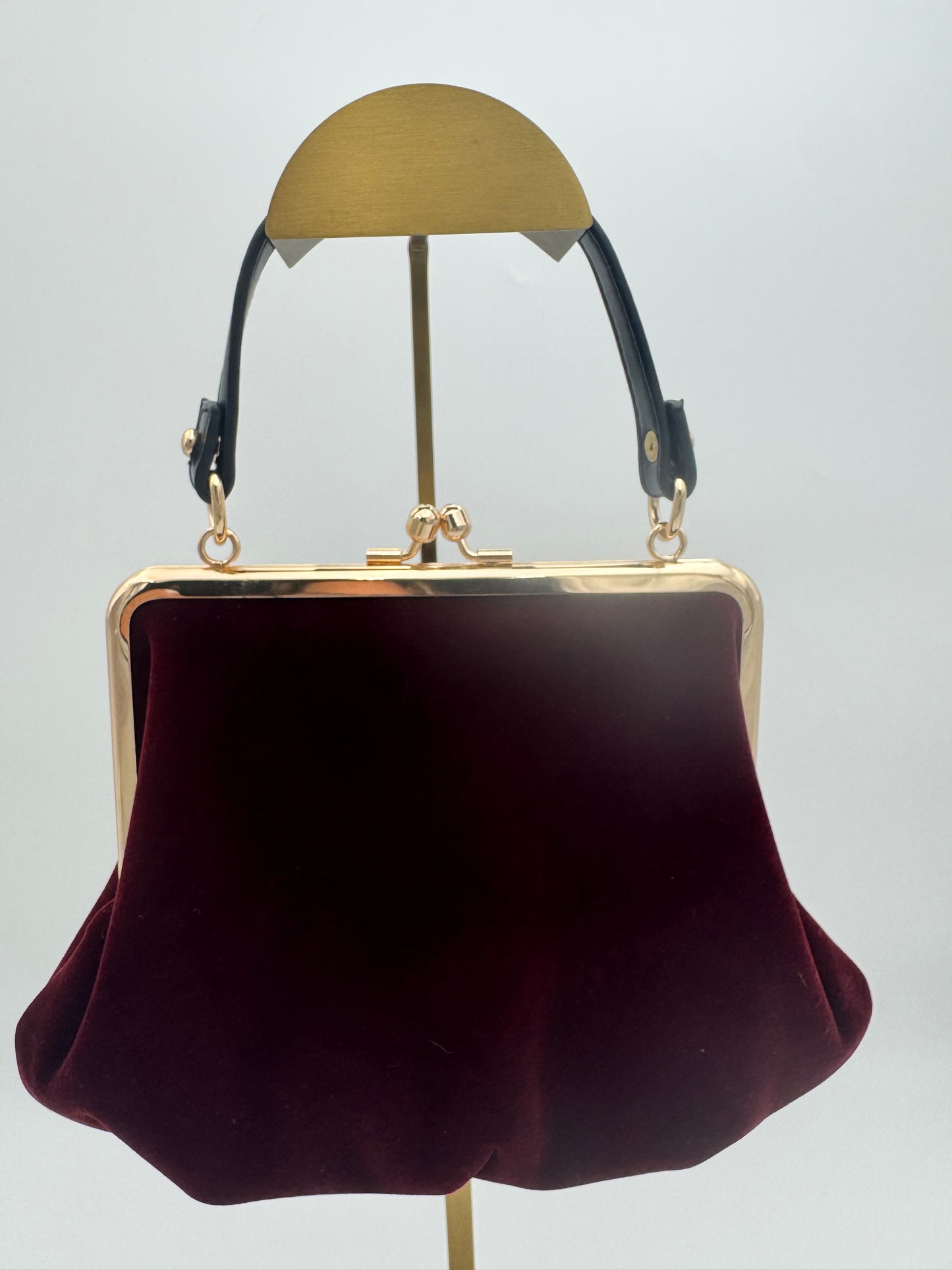 Vivienne Westwood Orb Velvet Granny Frame Bag Burgundy Gold Chain