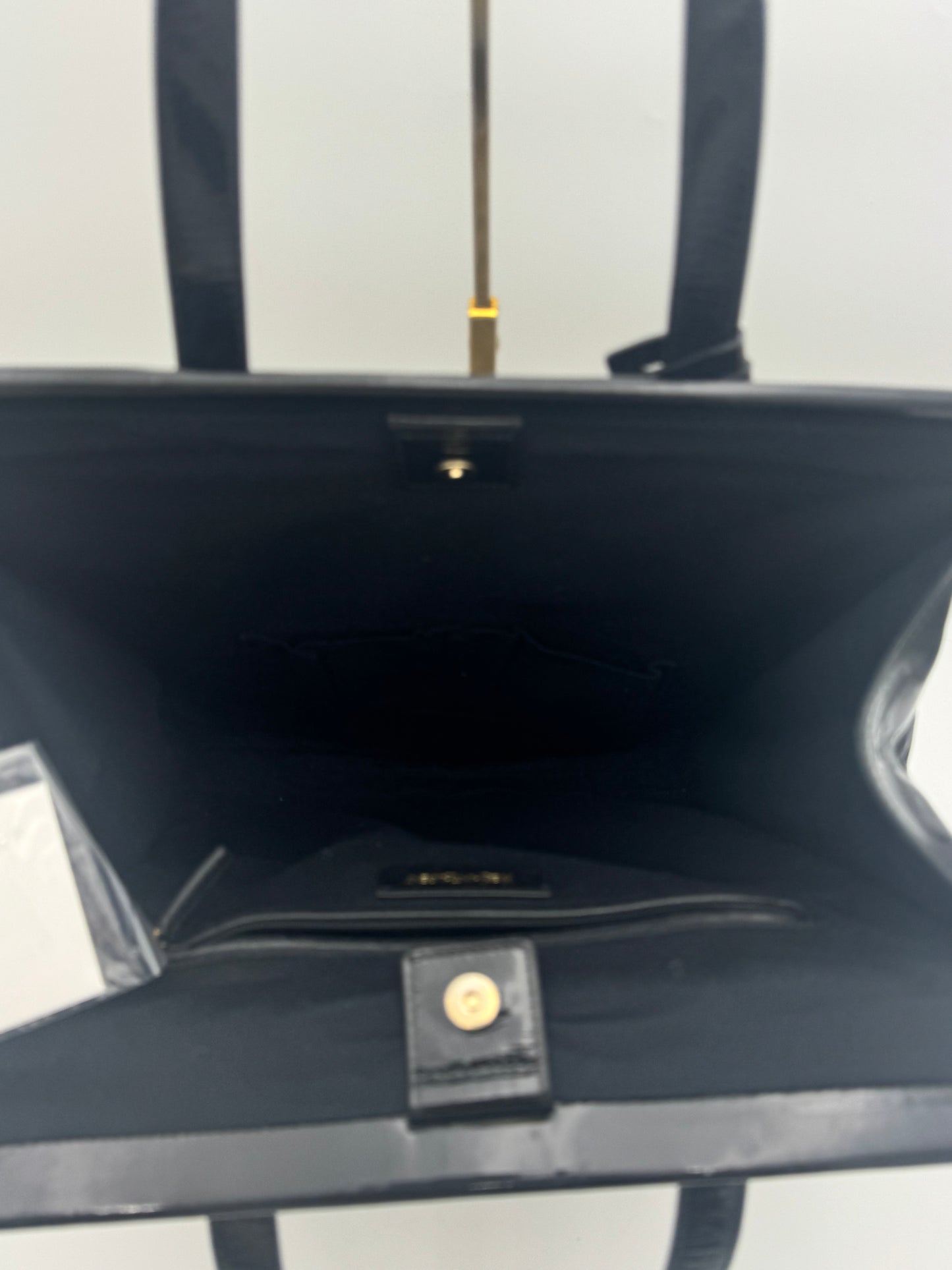 YSL Yves Saint Laurent Black White Floral Jacquard Tote Bag