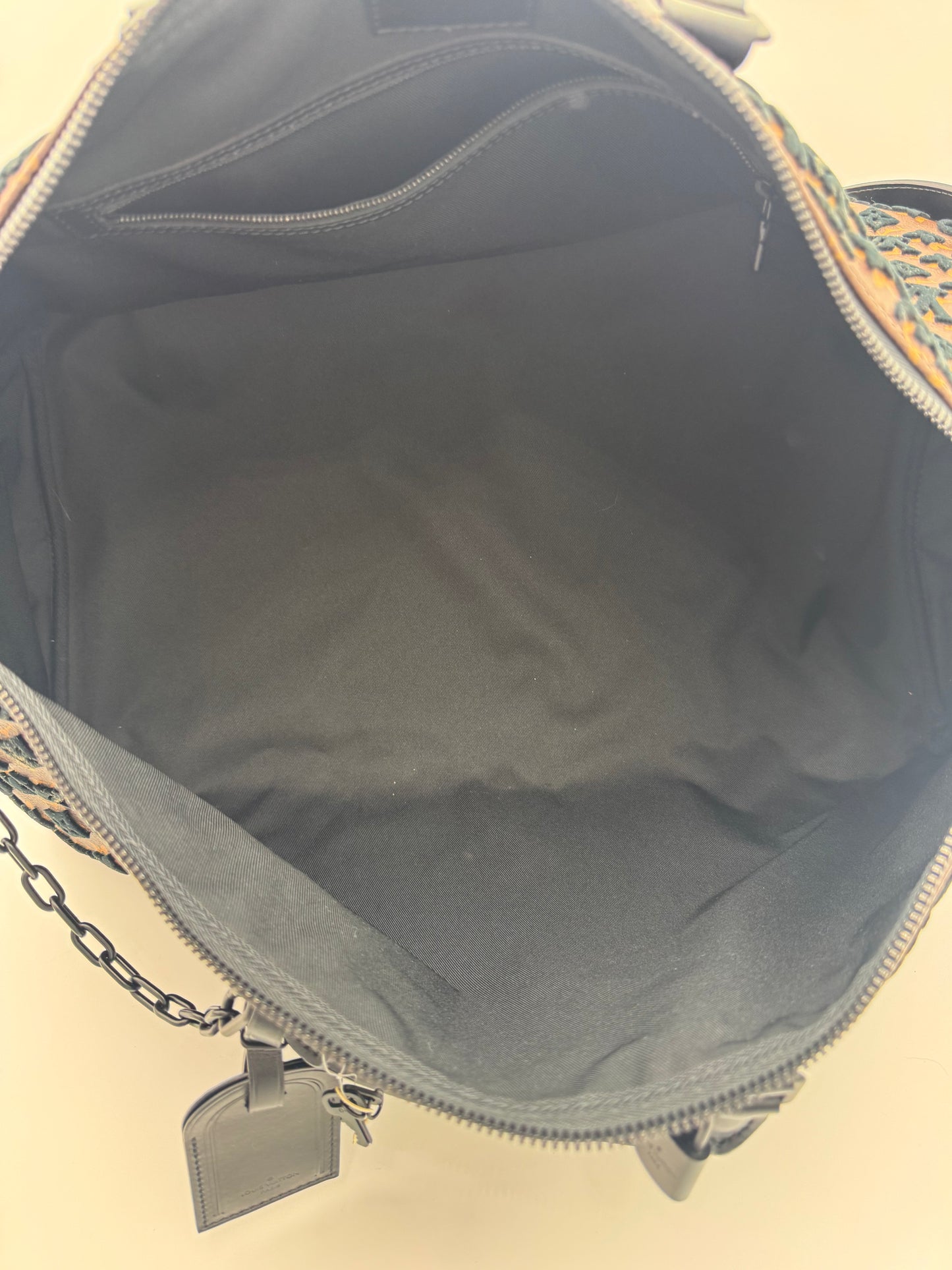 Louis Vuitton x Virgil Abloh Monogram Tuffetage Keepall Triangle Bandoulière 50