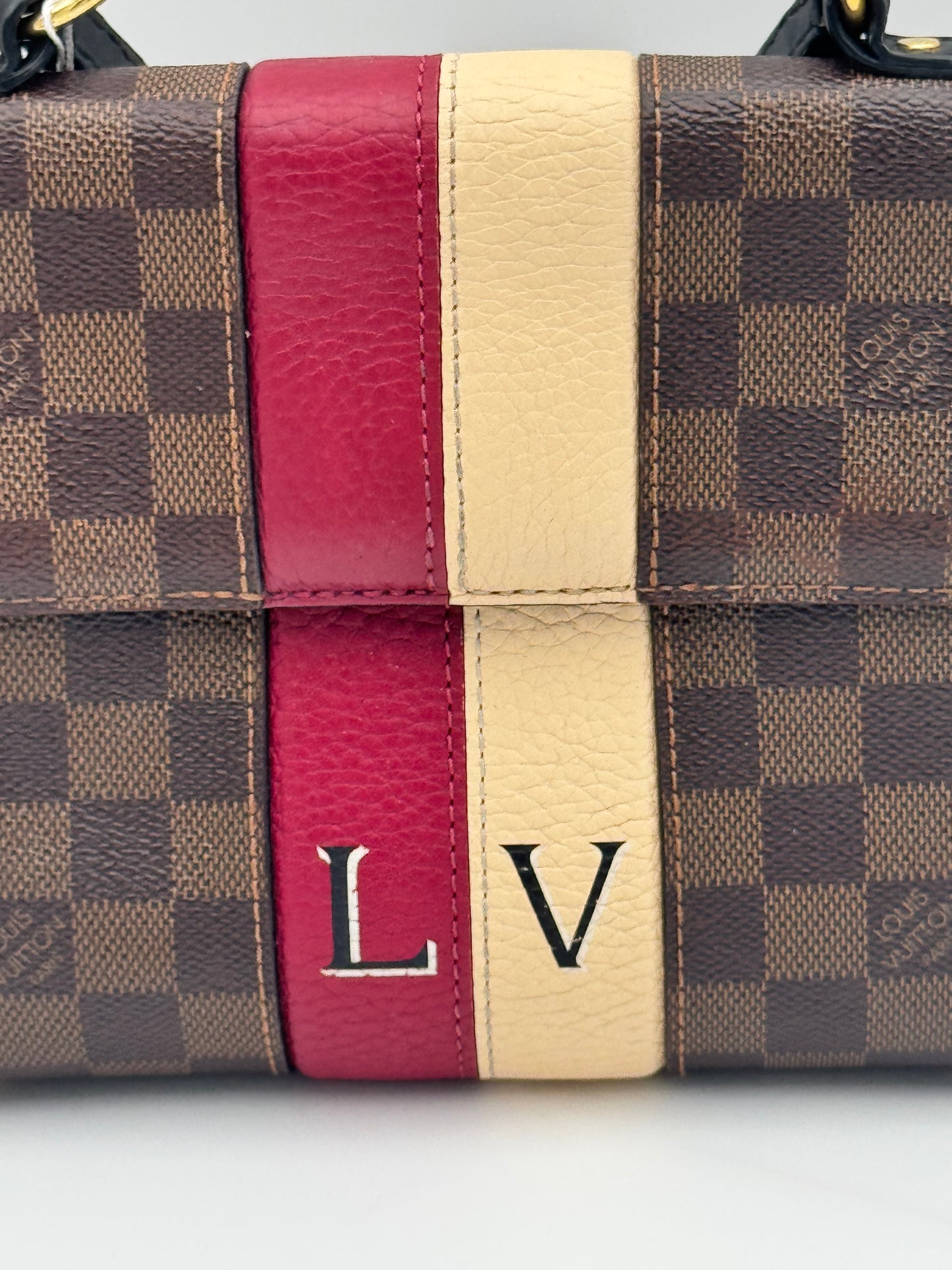 Louis Vuitton Croisette Damier Ebene Personalized Crossbody | Bordeaux & Cream Stripe