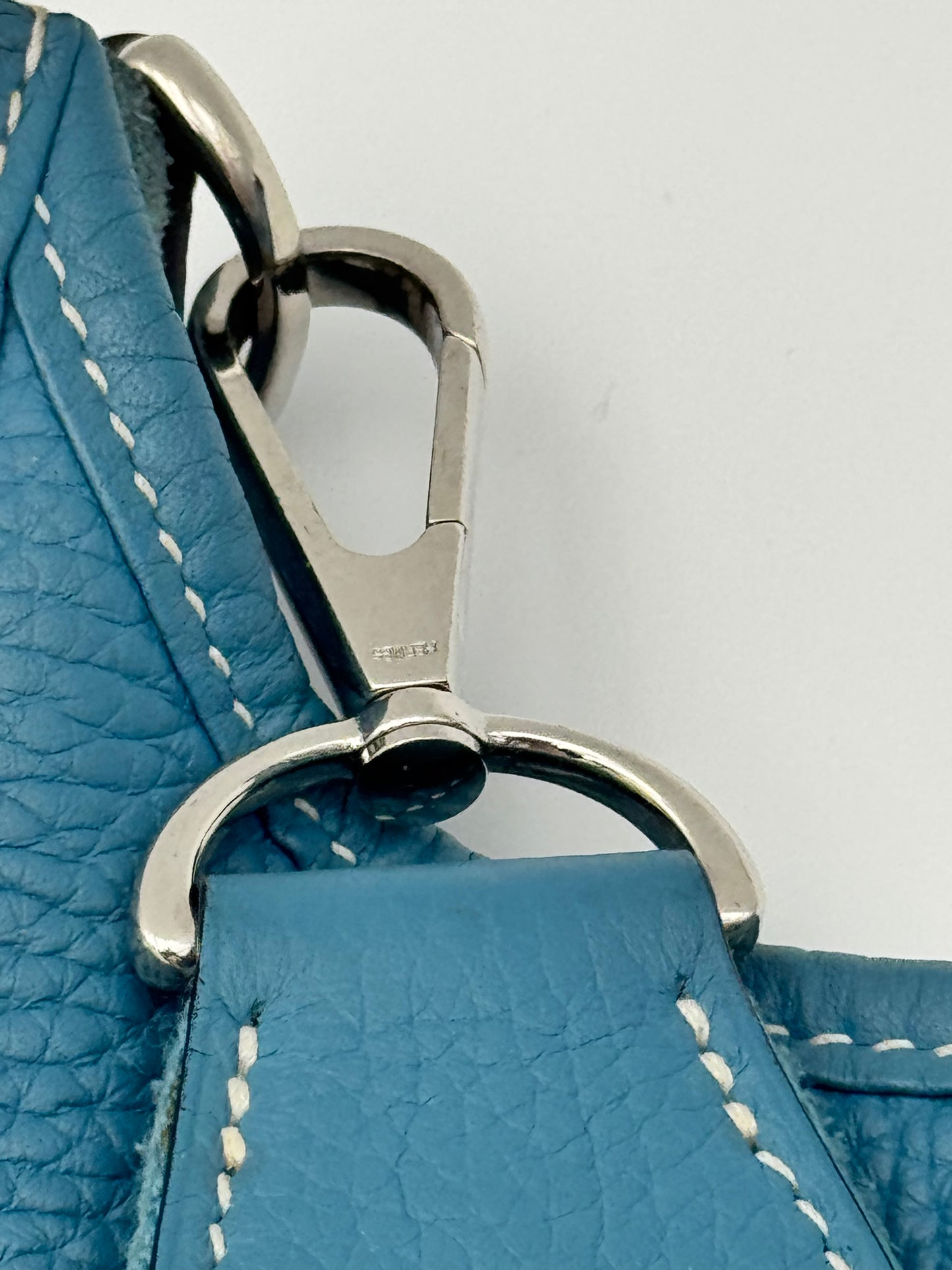 Hermès Evelyne III PM Clemence Leather Crossbody | Blue | Palladium Hardware