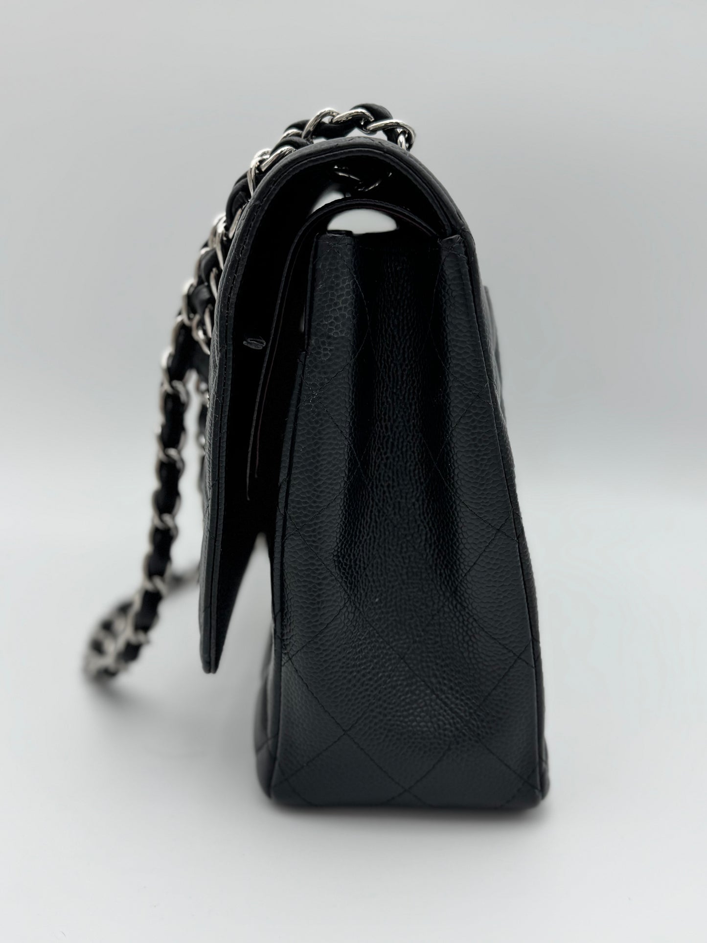 Chanel Classic Maxi Double Flap Bag - Black Caviar Leather SHW (15-Series)