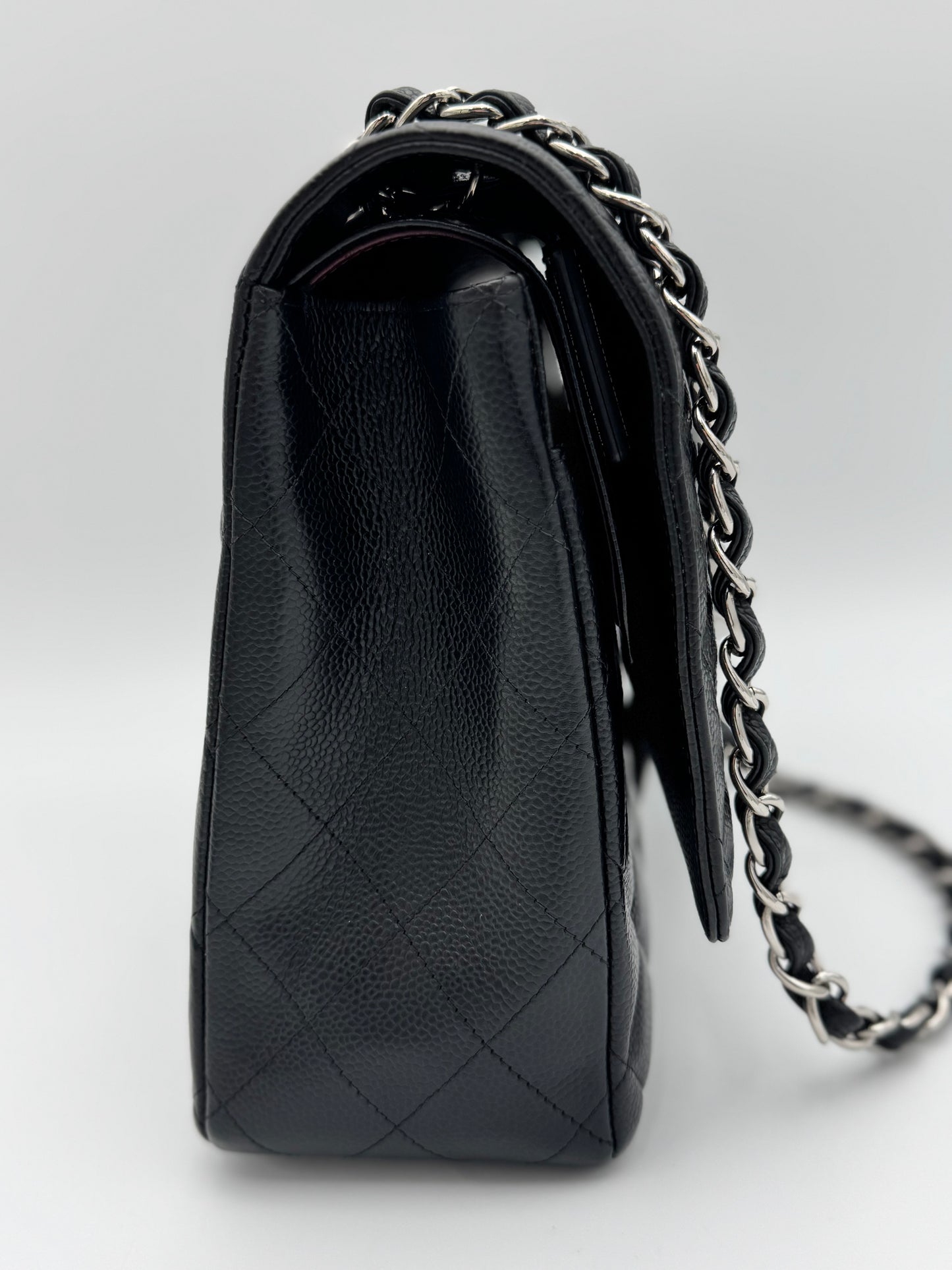 Chanel Classic Maxi Double Flap Bag - Black Caviar Leather SHW (15-Series)