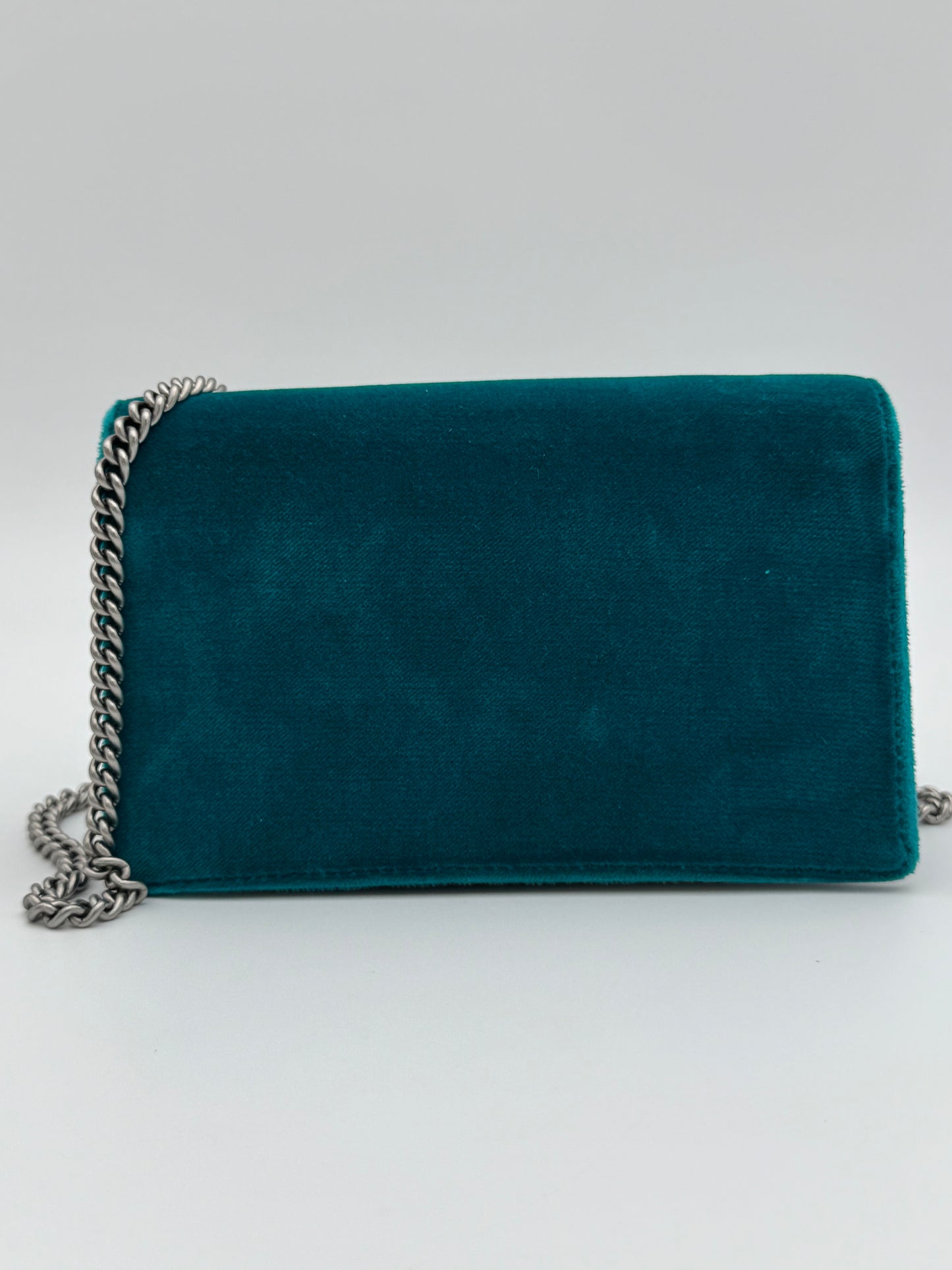 Gucci Dionysus Super Mini Bag - Teal Velvet & Crystal Hardware
