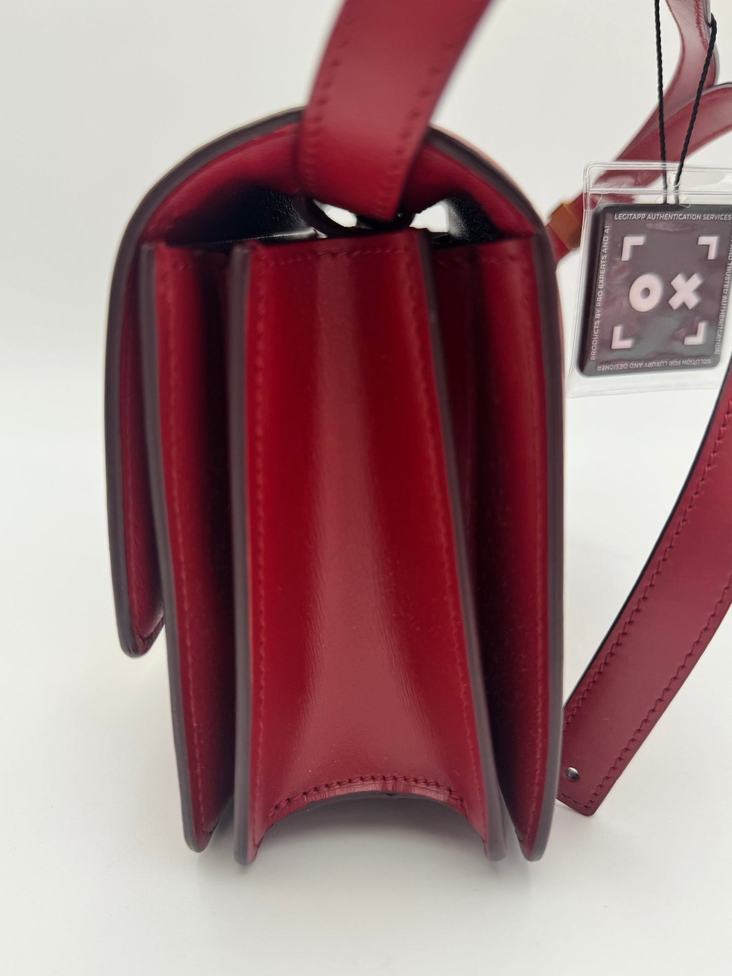 Celine Red Box Calfskin Medium Classic Box Flap Shoulder Bag