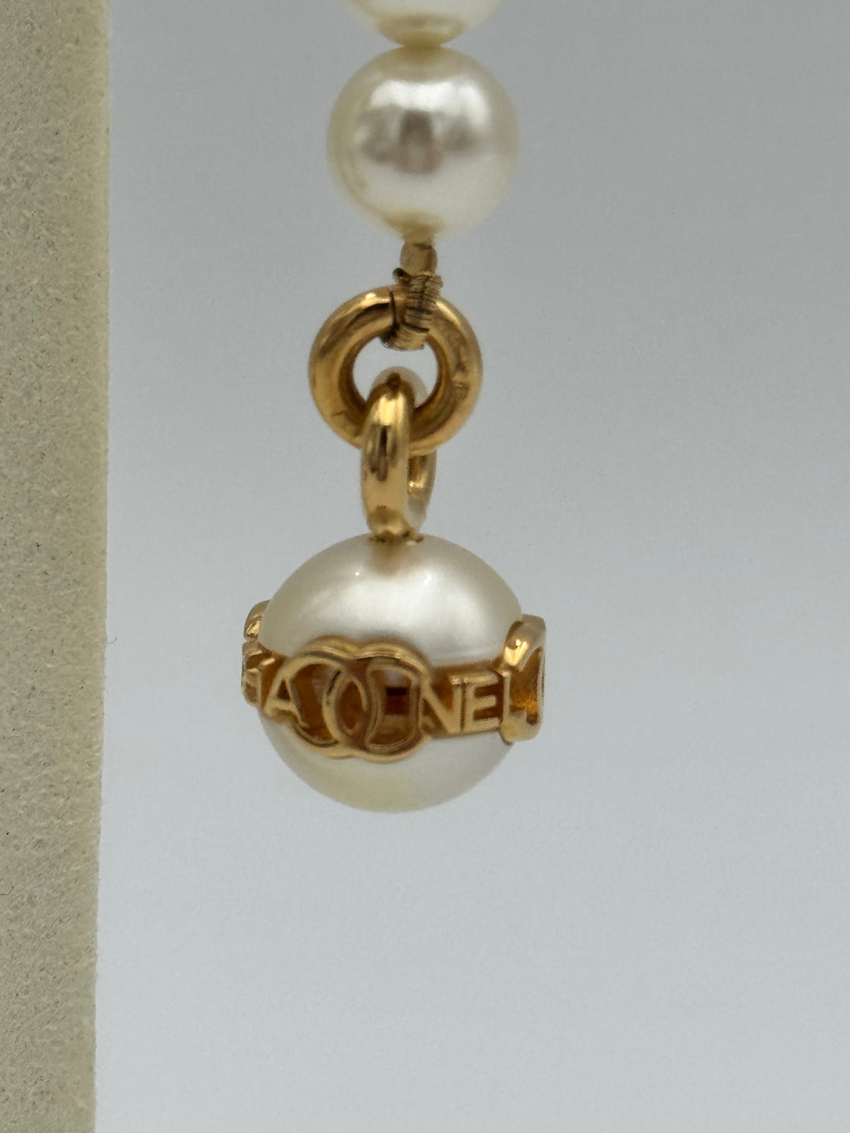 CHANEL Pearl Drop Statement Earrings – Gold Tone
