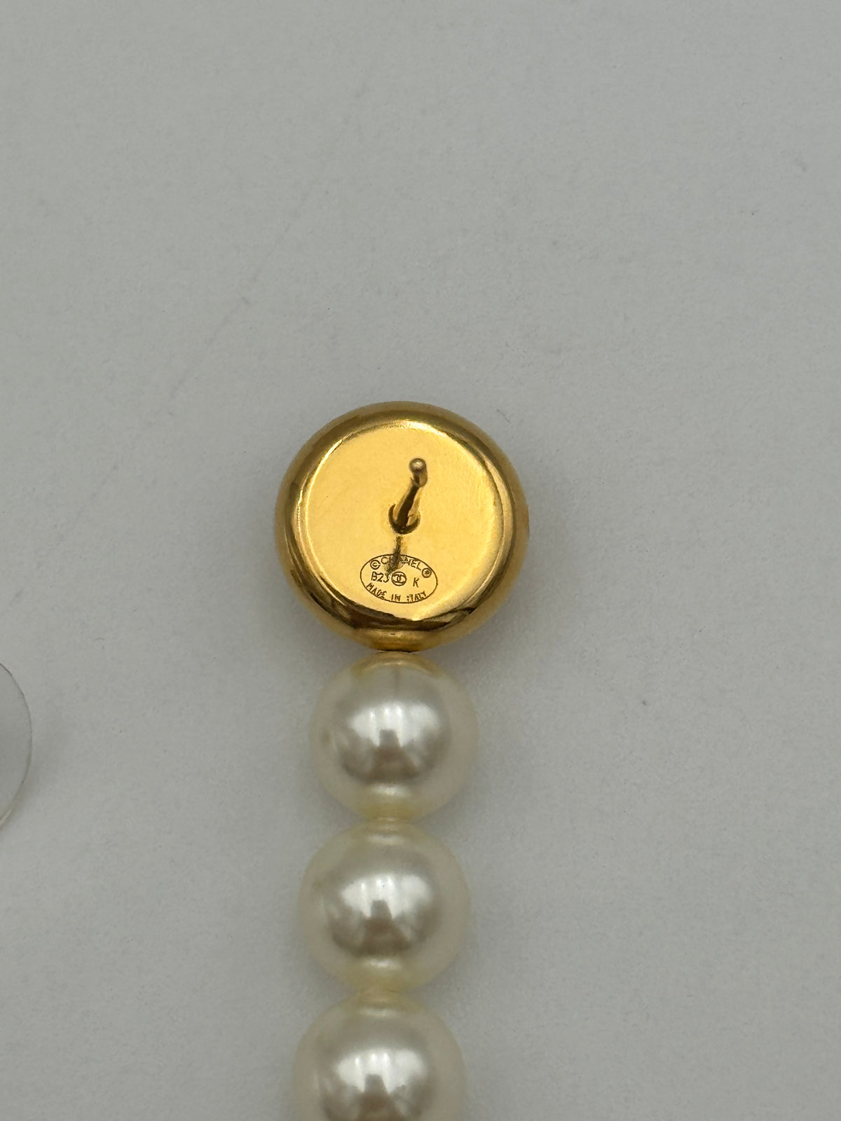 CHANEL Pearl Drop Statement Earrings – Gold Tone