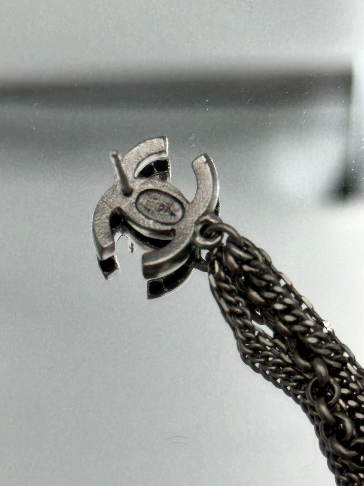 Chanel CC Strass Cascade Pearl Chain Tassel Drop Earrings – Excellent w/ Box