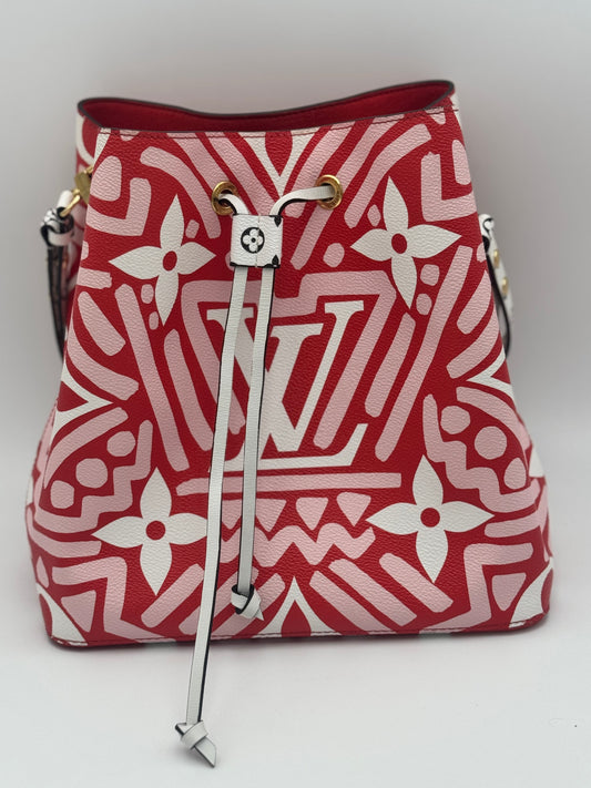 Louis Vuitton Limited Edition Crafty NéoNoé MM Rouge Rose Multicolor Giant Monogram – Excellent Condition